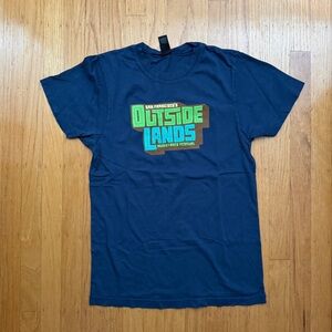 RARE Outside Lands 2008 Blue Short Sleeve Tee with band list